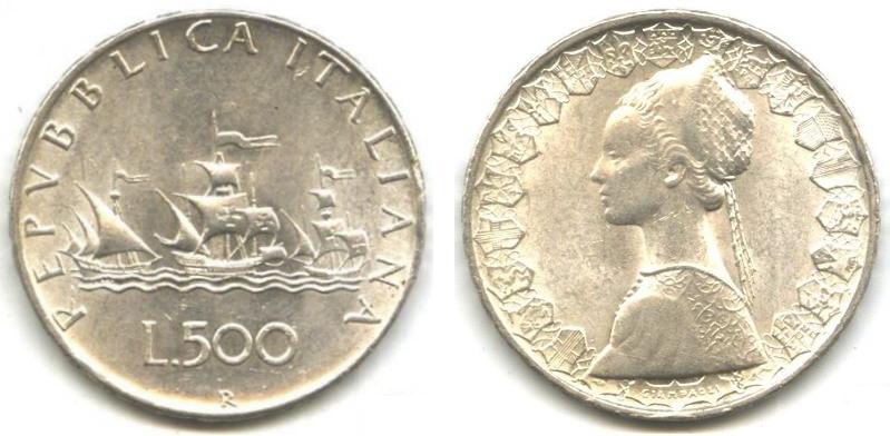 500Lire Argento Caravelle